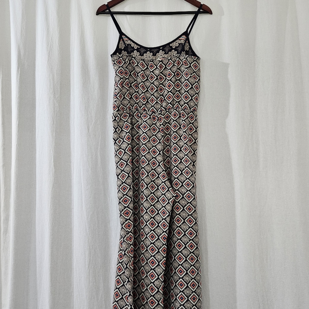 Millibon Wide Leg Jumpsuit in Black & Orange Print Women’s Size S - Picture 3 of 5